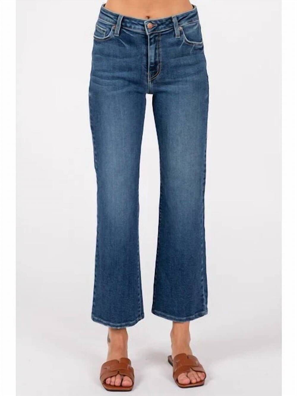 NEW LETTER TO JULIET venice relaxed straight leg jean in dark denim blue